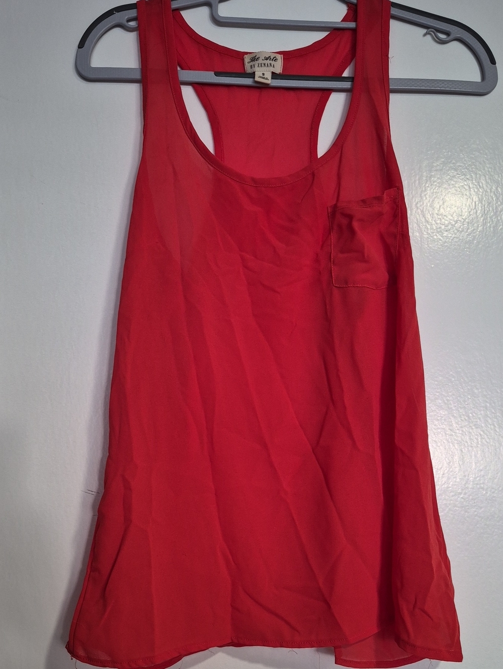 Zenana Outfitters Orange Racerback Pocket Tank